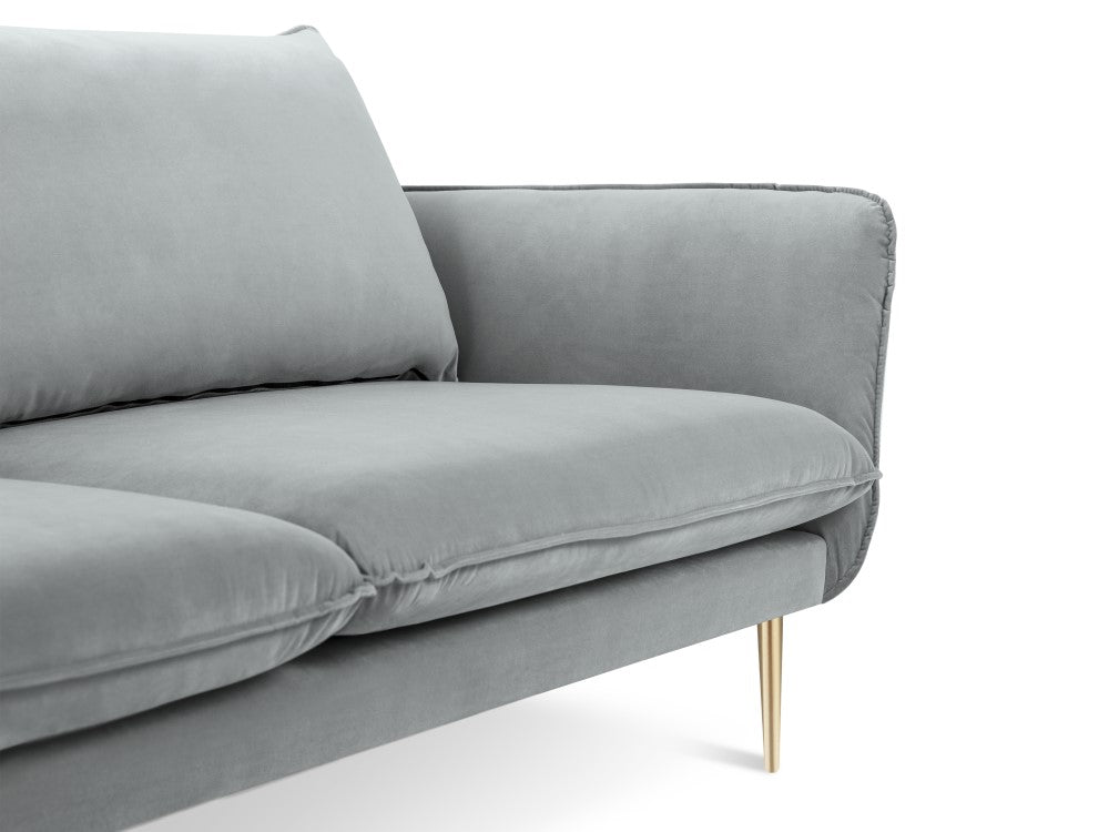 Vienna velour 2-pers. sofa med gyldne ben