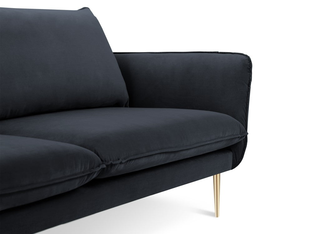 Vienna velour 2-pers. sofa med gyldne ben