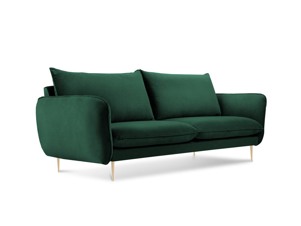Vienna velour 2-pers. sofa med gyldne ben