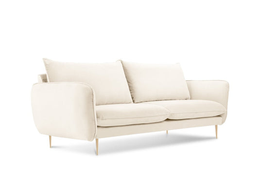 Vienna velour 2-pers. sofa med gyldne ben