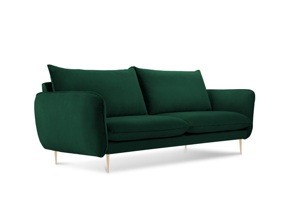 Vienna velour 2-pers. sofa med gyldne ben