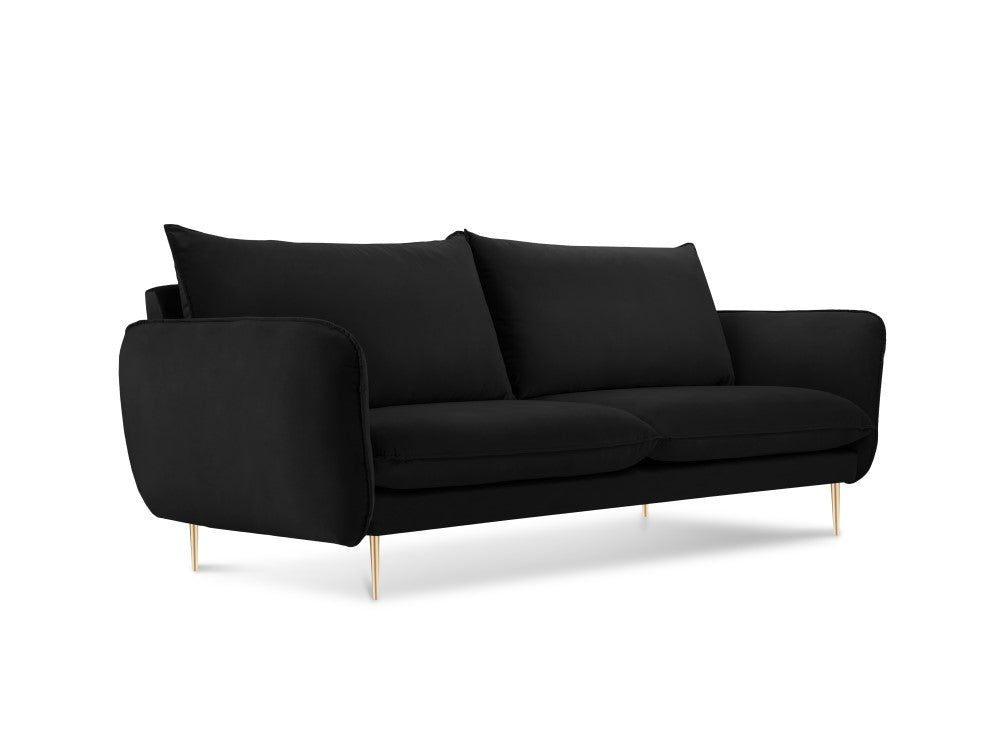 Vienna velour 2-pers. sofa med gyldne ben
