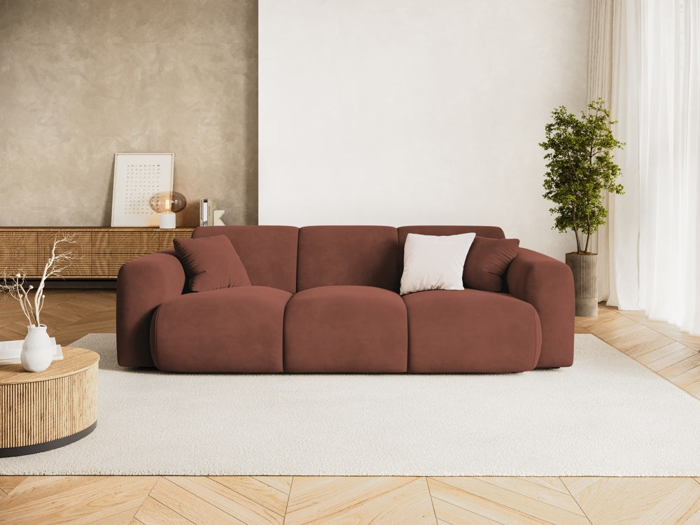 Cosmopolitan Design - Velour Sofa, Nolio, 3-pers., 235x95x72 cm