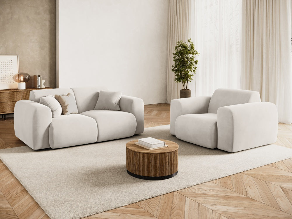 Cosmopolitan Design - Velour Lænestol, Nolio, 1-pers., 105x95x72 cm