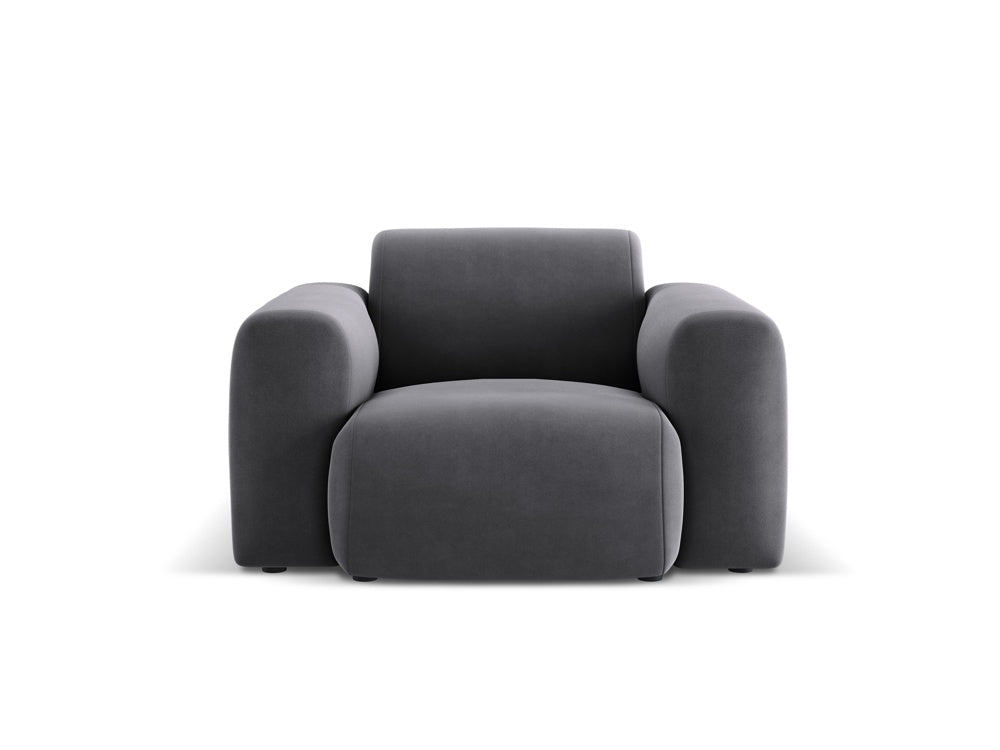 Cosmopolitan Design - Velour Lænestol, Nolio, 1-pers., 105x95x72 cm