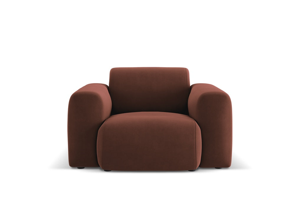 Cosmopolitan Design - Velour Lænestol, Nolio, 1-pers., 105x95x72 cm