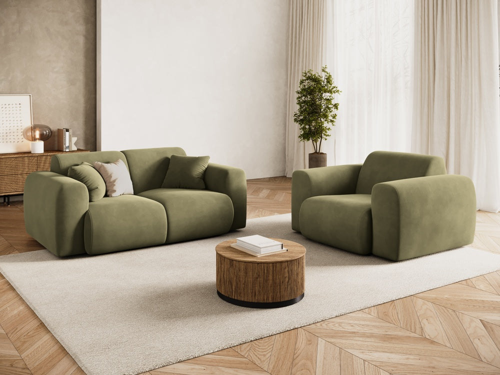 Cosmopolitan Design - Velour Lænestol, Nolio, 1-pers., 105x95x72 cm