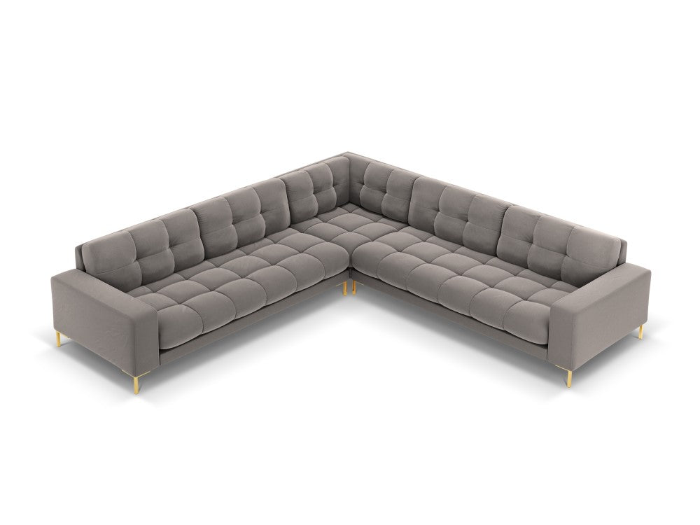 Cosmopolitan Design - Velour Symmetrisk Hjørnesofa, Bali, 6-pers., 256x256x75 cm