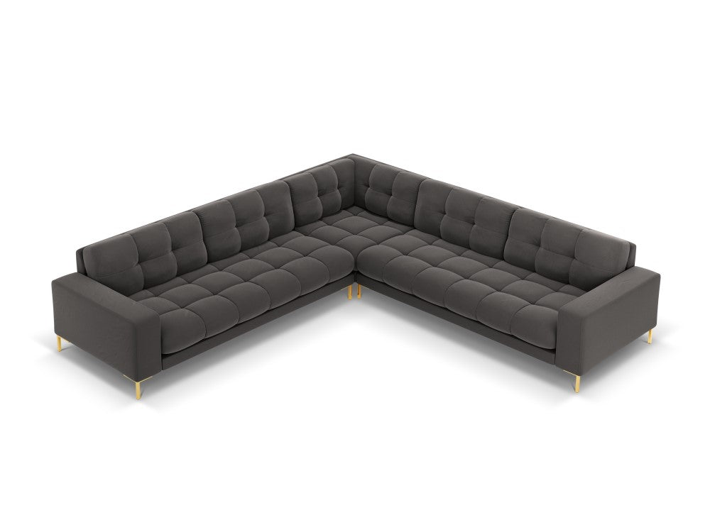 Cosmopolitan Design - Velour Symmetrisk Hjørnesofa, Bali, 6-pers., 256x256x75 cm