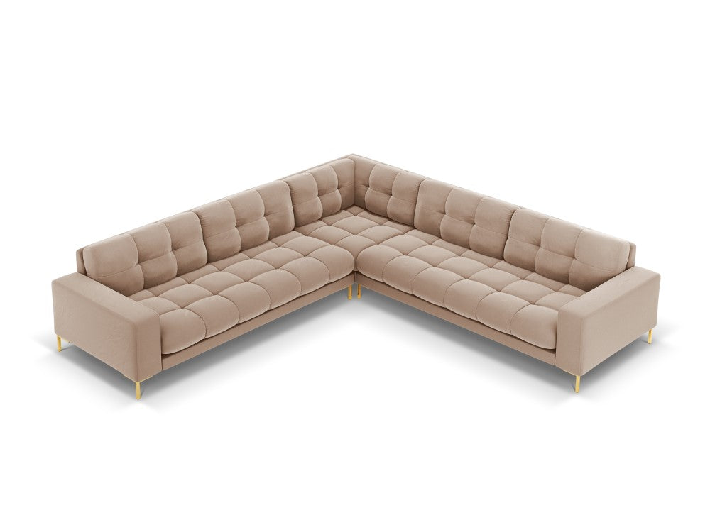 Cosmopolitan Design - Velour Symmetrisk Hjørnesofa, Bali, 6-pers., 256x256x75 cm