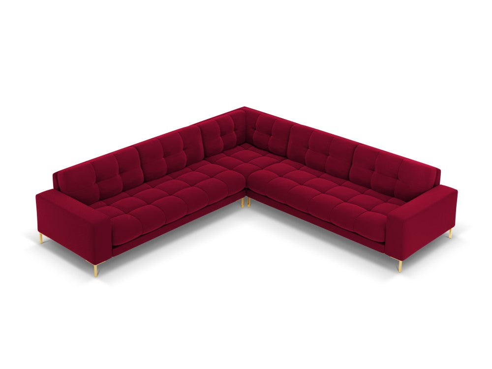 Cosmopolitan Design - Velour Symmetrisk Hjørnesofa, Bali, 6-pers., 256x256x75 cm
