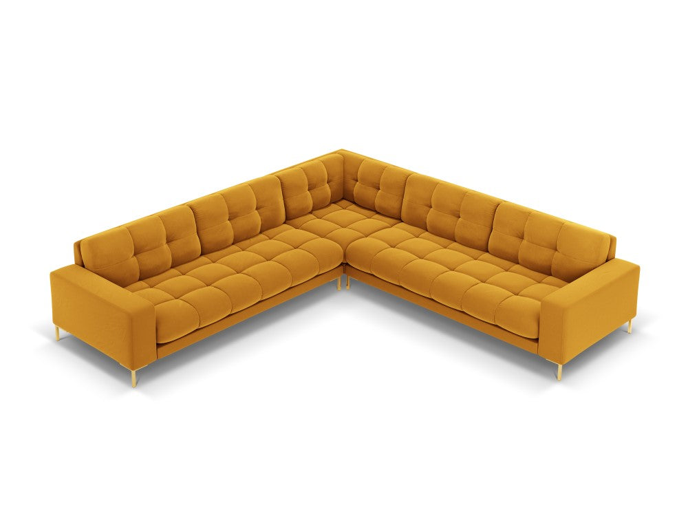 Cosmopolitan Design - Velour Symmetrisk Hjørnesofa, Bali, 6-pers., 256x256x75 cm