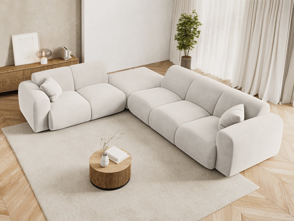 Cosmopolitan Design - Velour Hjørnesofa (venstrevendt), Nolio, 4-pers., 315x250x72 cm