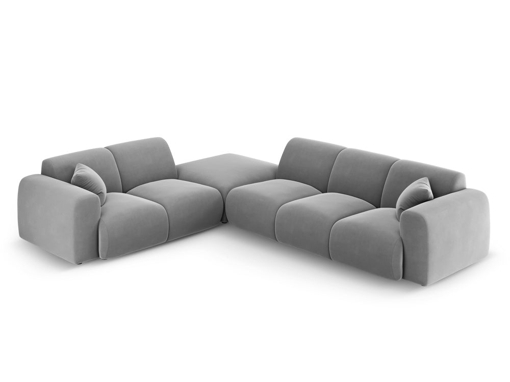 Cosmopolitan Design - Velour Hjørnesofa (venstrevendt), Nolio, 4-pers., 315x250x72 cm