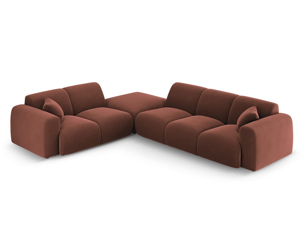 Cosmopolitan Design - Velour Hjørnesofa (venstrevendt), Nolio, 4-pers., 315x250x72 cm