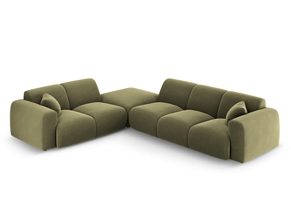 Cosmopolitan Design - Velour Hjørnesofa (venstrevendt), Nolio, 4-pers., 315x250x72 cm