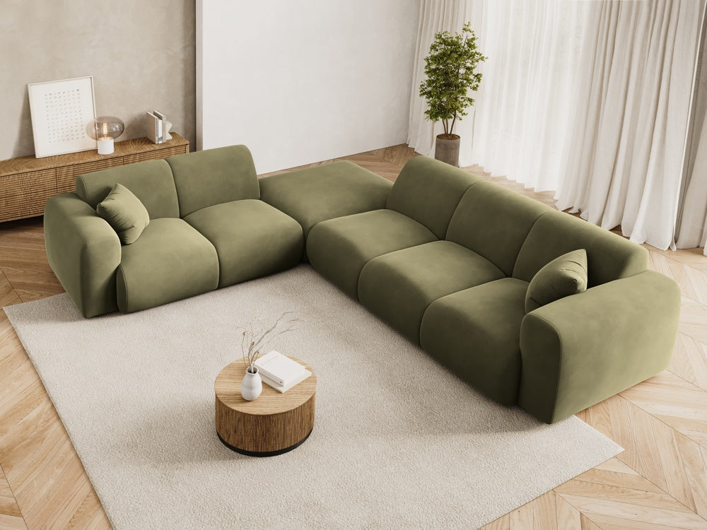 Cosmopolitan Design - Velour Hjørnesofa (højrevendt), Nolio, 4-pers., 315x250x72 cm