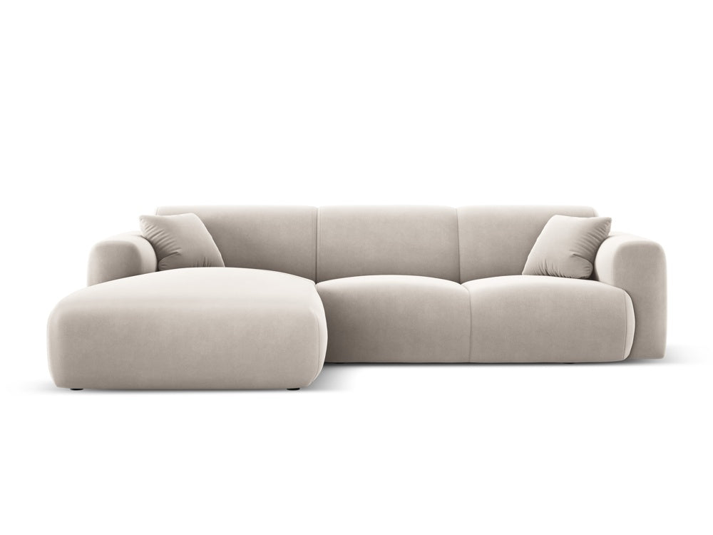 Cosmopolitan Design - Velour Hjørnesofa (venstrevendt), Nolio, 4-pers., 260x170x72 cm