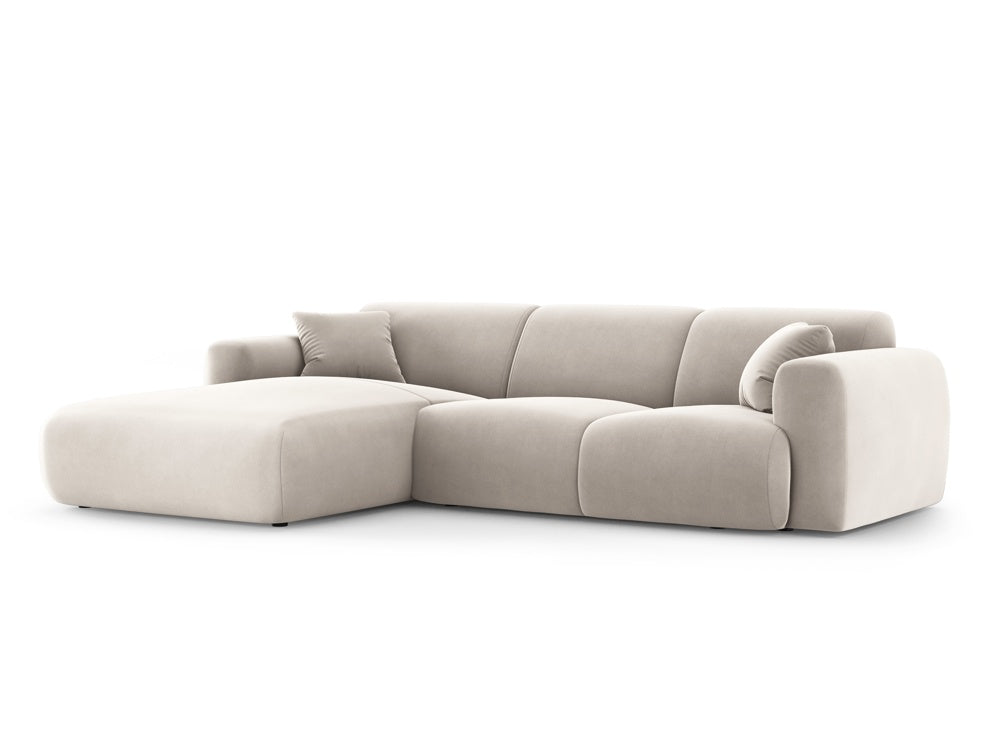 Cosmopolitan Design - Velour Hjørnesofa (venstrevendt), Nolio, 4-pers., 260x170x72 cm