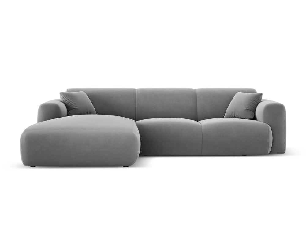Cosmopolitan Design - Velour Hjørnesofa (venstrevendt), Nolio, 4-pers., 260x170x72 cm