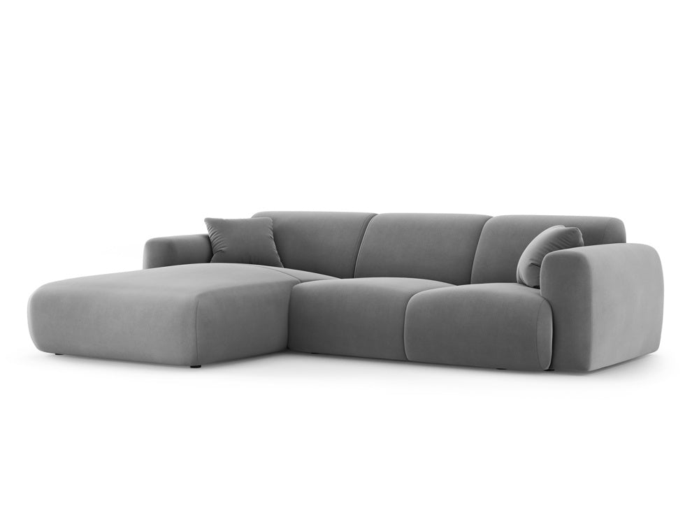 Cosmopolitan Design - Velour Hjørnesofa (venstrevendt), Nolio, 4-pers., 260x170x72 cm