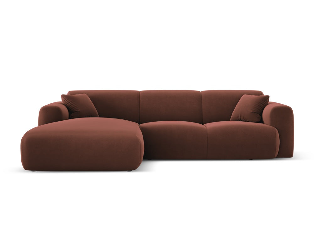 Cosmopolitan Design - Velour Hjørnesofa (venstrevendt), Nolio, 4-pers., 260x170x72 cm