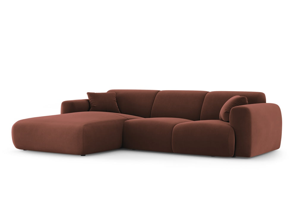 Cosmopolitan Design - Velour Hjørnesofa (venstrevendt), Nolio, 4-pers., 260x170x72 cm
