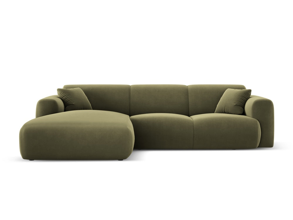 Cosmopolitan Design - Velour Hjørnesofa (venstrevendt), Nolio, 4-pers., 260x170x72 cm