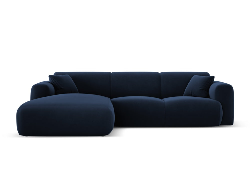 Cosmopolitan Design - Velour Hjørnesofa (venstrevendt), Nolio, 4-pers., 260x170x72 cm