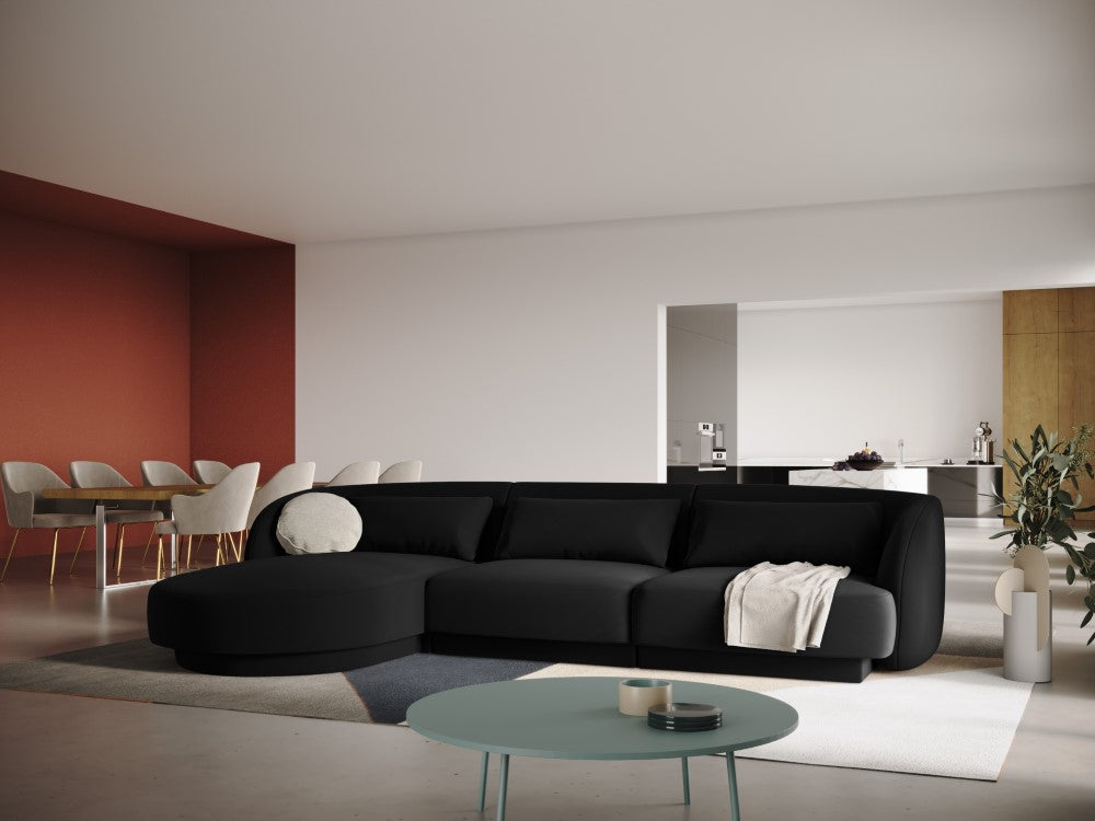 Velour Hjørnesofa Tulum 4 pers. venstre