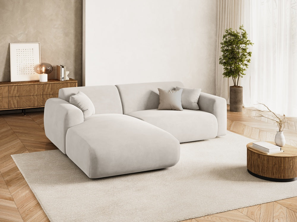 Cosmopolitan Design - Velour Hjørnesofa (venstrevendt), Nolio, 4-pers., 235x170x72 cm