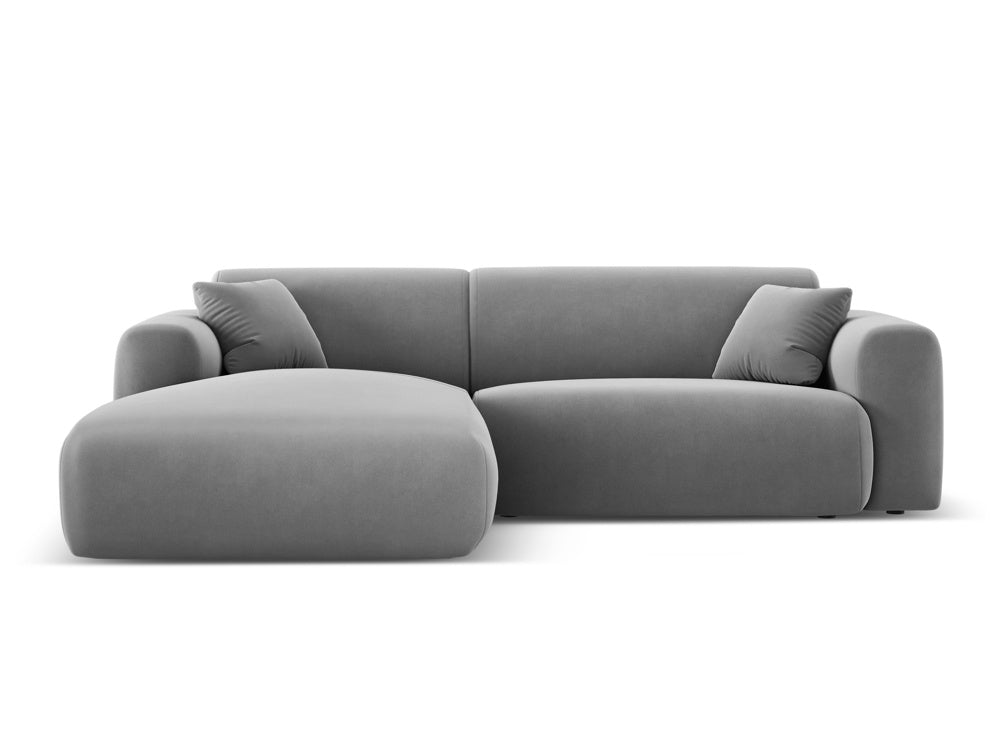 Cosmopolitan Design - Velour Hjørnesofa (venstrevendt), Nolio, 4-pers., 235x170x72 cm