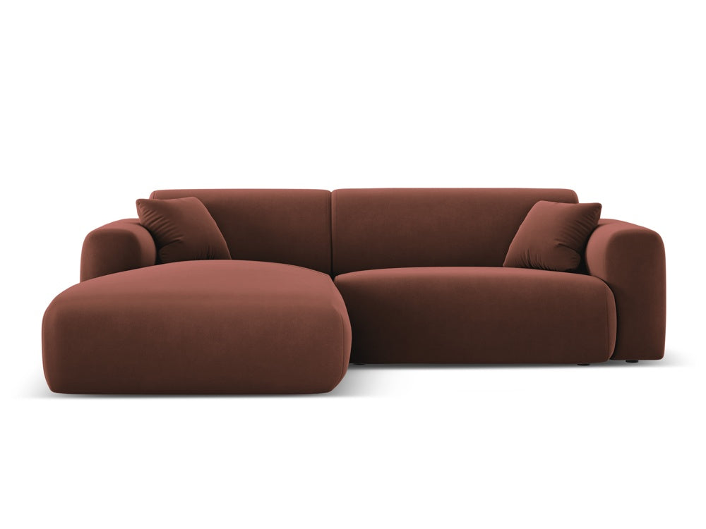 Cosmopolitan Design - Velour Hjørnesofa (venstrevendt), Nolio, 4-pers., 235x170x72 cm