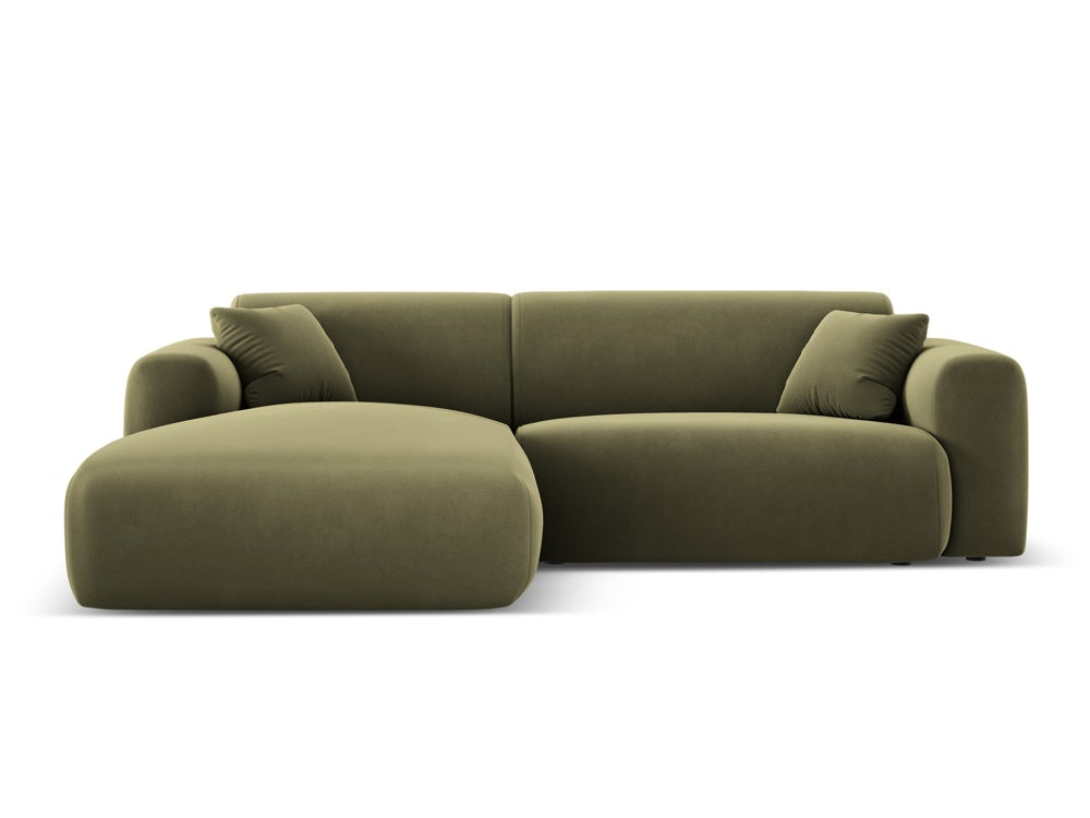 Cosmopolitan Design - Velour Hjørnesofa (venstrevendt), Nolio, 4-pers., 235x170x72 cm