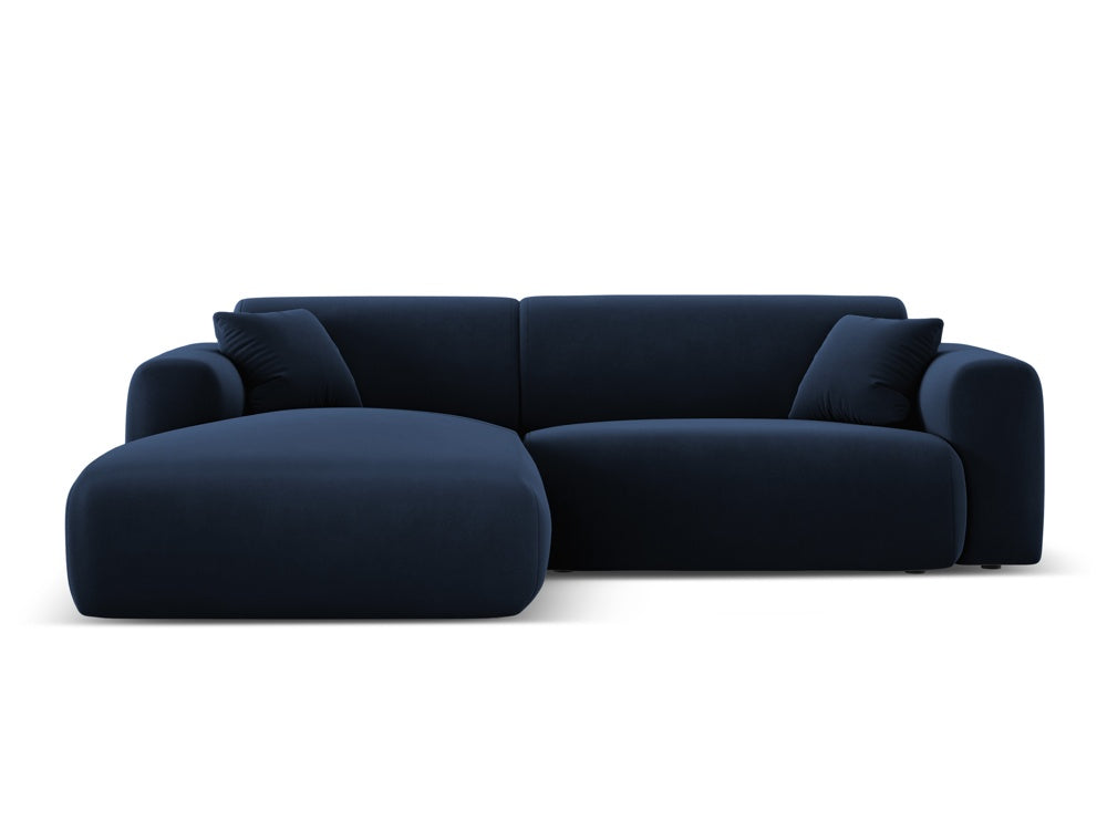Cosmopolitan Design - Velour Hjørnesofa (venstrevendt), Nolio, 4-pers., 235x170x72 cm