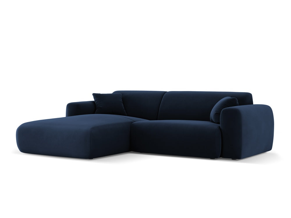 Cosmopolitan Design - Velour Hjørnesofa (venstrevendt), Nolio, 4-pers., 235x170x72 cm
