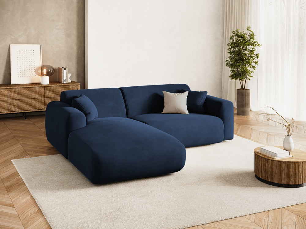 Cosmopolitan Design - Velour Hjørnesofa (venstrevendt), Nolio, 4-pers., 235x170x72 cm
