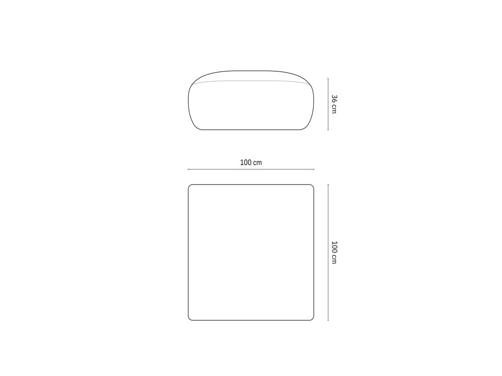 Cosmopolitan Design - Velour Puf, Nolio, 2-pers., 100x100x36 cm