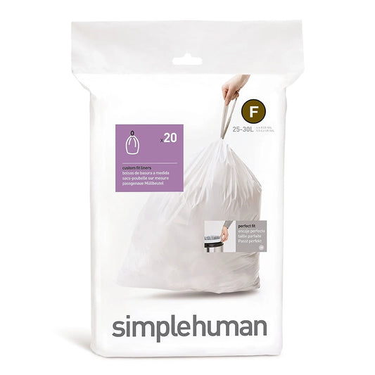 Simplehuman Affaldsposer Kode F (25-30L) – Hvid (20 stk)