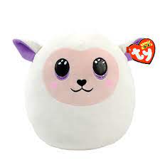 TY Squishy Beanies FLUFFY - white lamb squish 35cm