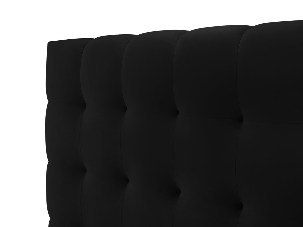 Cosmopolitan Design - Velour Seng m. opbevaring og sengegavl, Bali, 165x230x125 cm - Sort (Bluvel 19) - Sort plast