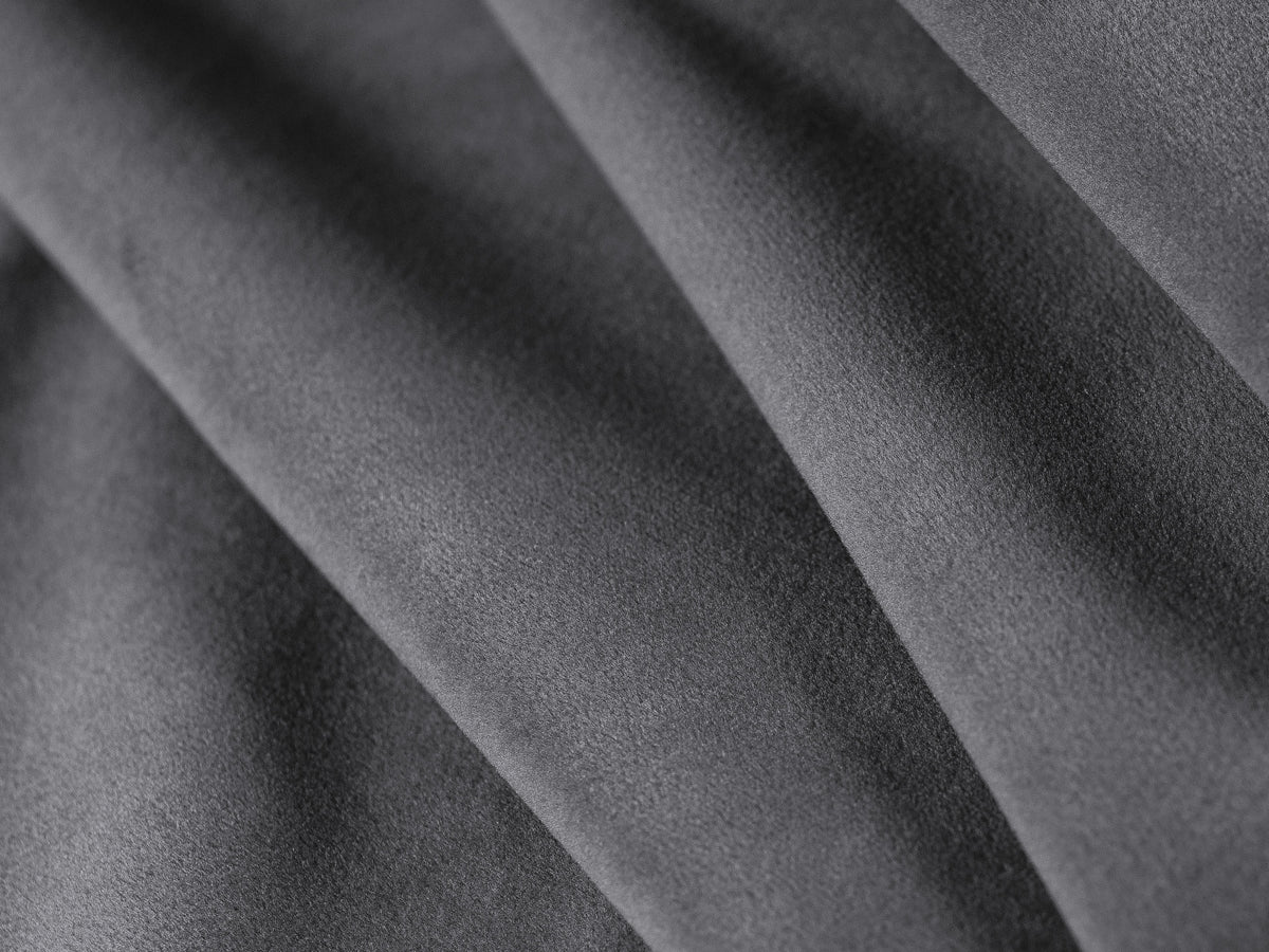Cosmopolitan Design - Velour Hjørnesofa (højrevendt), Nolio, 4-pers., 235x170x72 cm - Mørkegrå (Casino Graphite) - Sort plast
