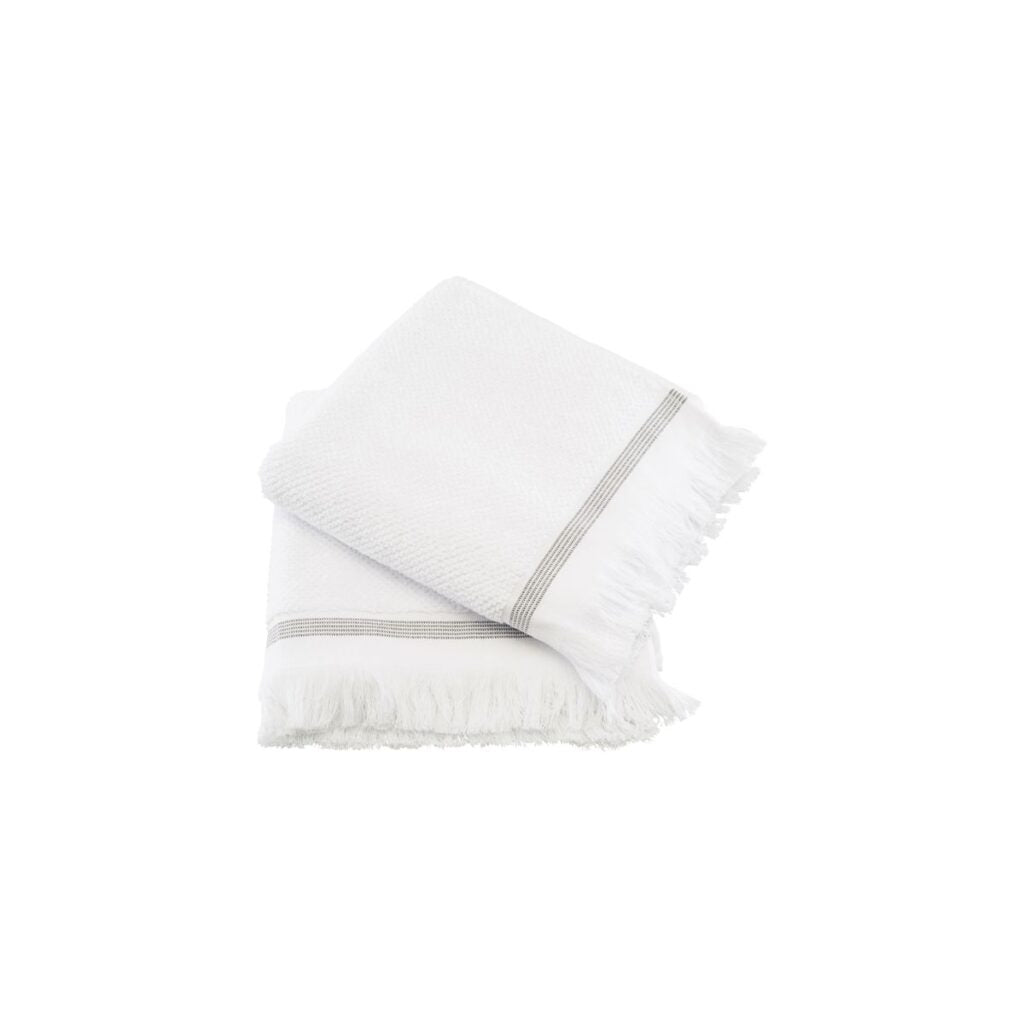 Håndklæde 50x100 cm Hvid med grå striber