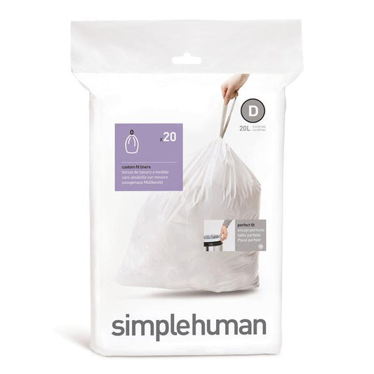 Simplehuman Affaldsposer Kode D (20L) – Hvid (20 stk)