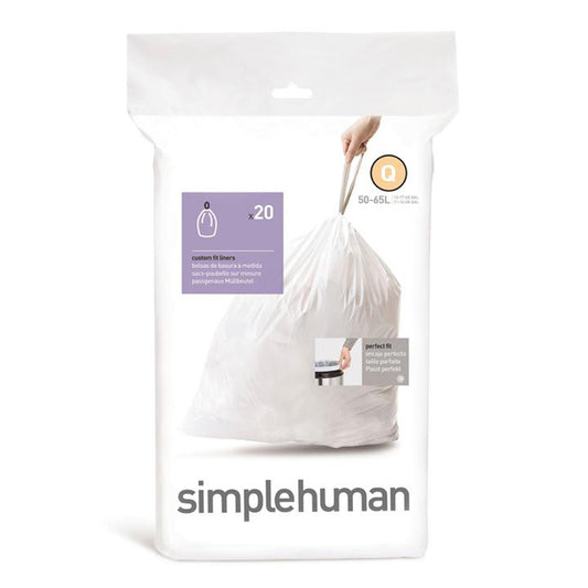 Simplehuman Affaldsposer Kode Q (50-65L) – Hvid (20 stk)