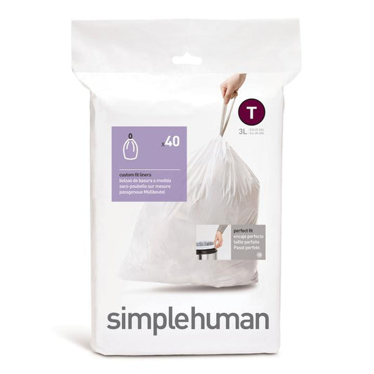 Simplehuman Affaldsposer Kode T (3L) – Hvid (40 stk)